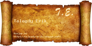 Telegdy Erik névjegykártya
